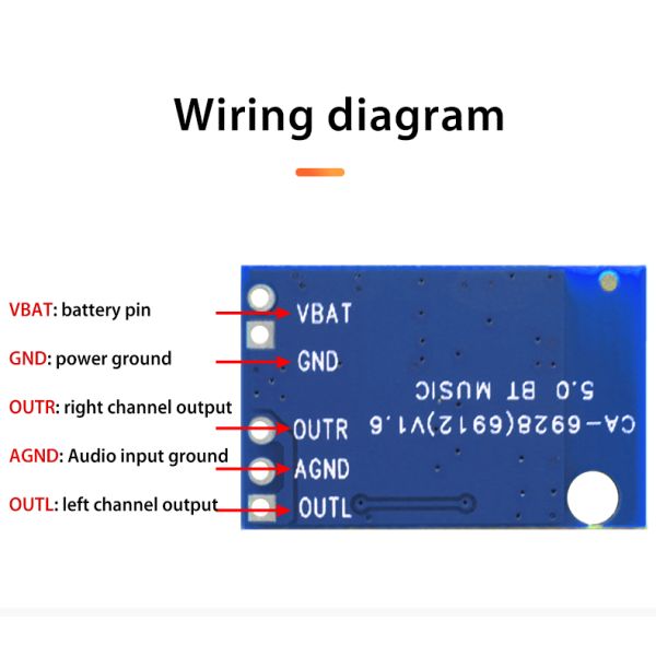Home Amplifier CA-6928 Bluetooth 5.1 Dual Digital Audio Module Board 5V Sound Receiver