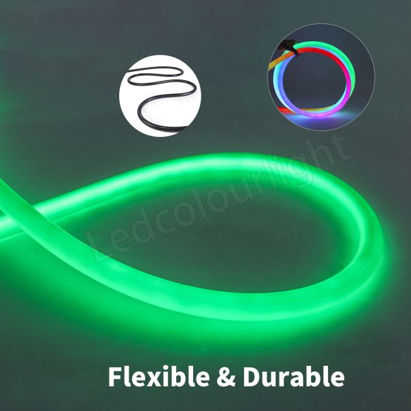 24V DMX Addressable RGB D25 Black Silicone 360-degree Neon Tube LED Club Lights