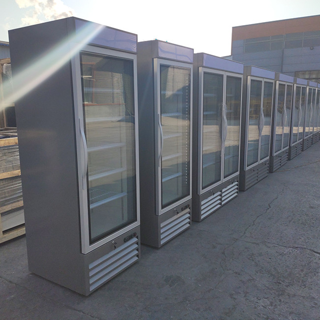 Air Cooling 220V Beverage Glass Door Refrigerator