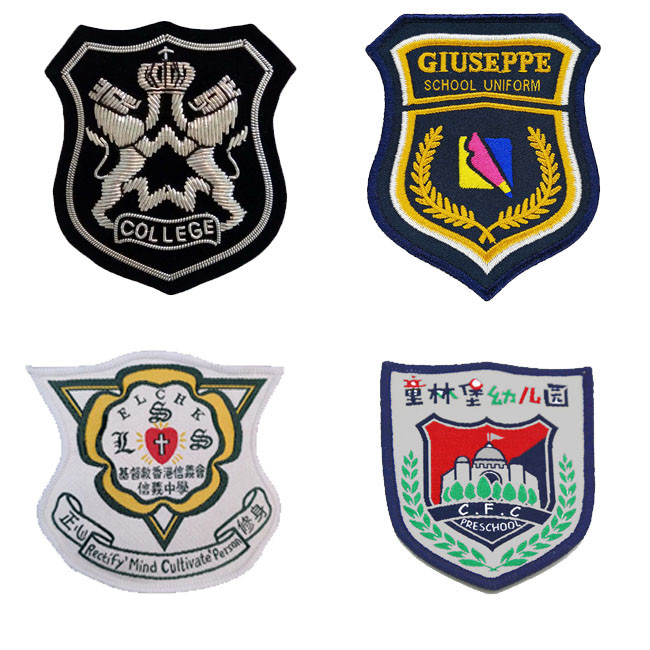 Circle Shape No Backing 7.5cm School Uniform Logo Patches For Clothing