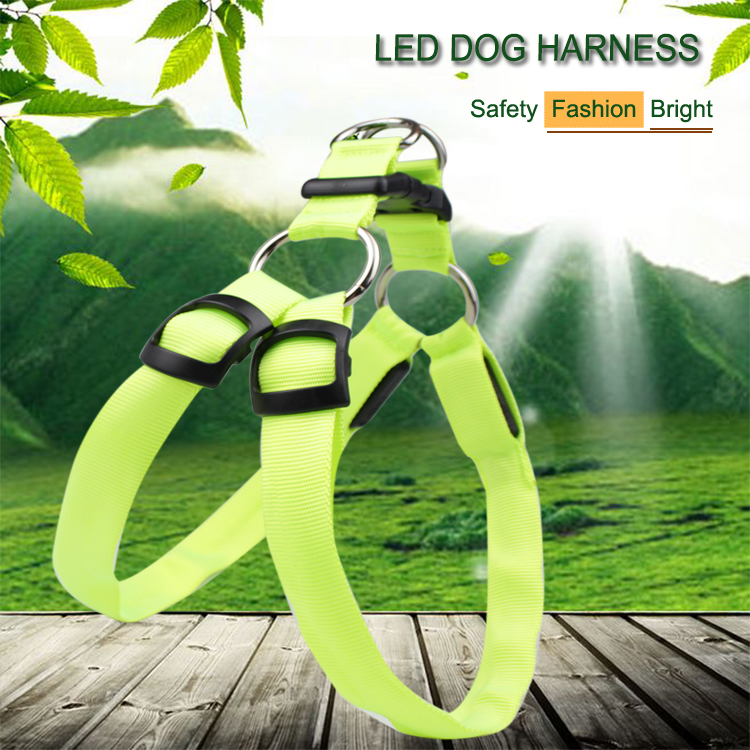 Training Led Dog Harness Glowing Security Pet Safety Fluorescent Soft USB Rechargeable