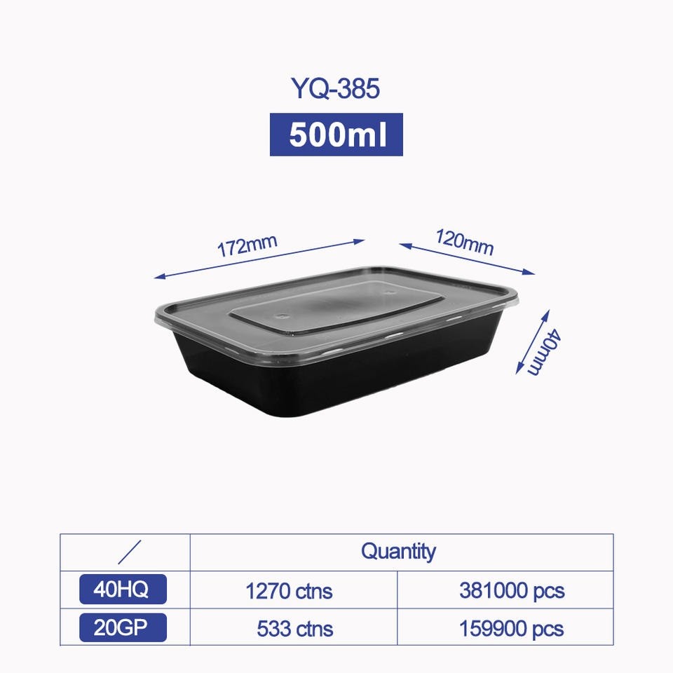 Disposable Microwave Safe PP Injection Restaurant Take Away Container Camping Food Container Meal Bento Box With Lid