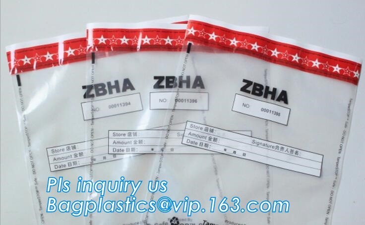 Security plastic bag with adhesive tape for cash, plastic money bag, Security Money Cash Bag For Airport/Bank and police
