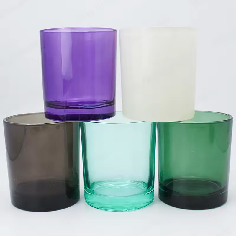 Shiny 8oz 10oz Envases Para Velas Empty Glass Colorful Iridescent Candle Jar Candles Rainbow Candle