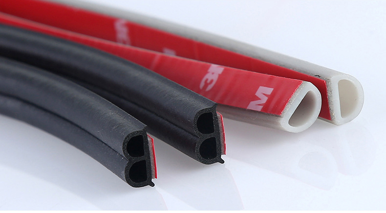 Windproof D Shape Rubber Door Sealing Strip with Simple Adhesive Tape Installation