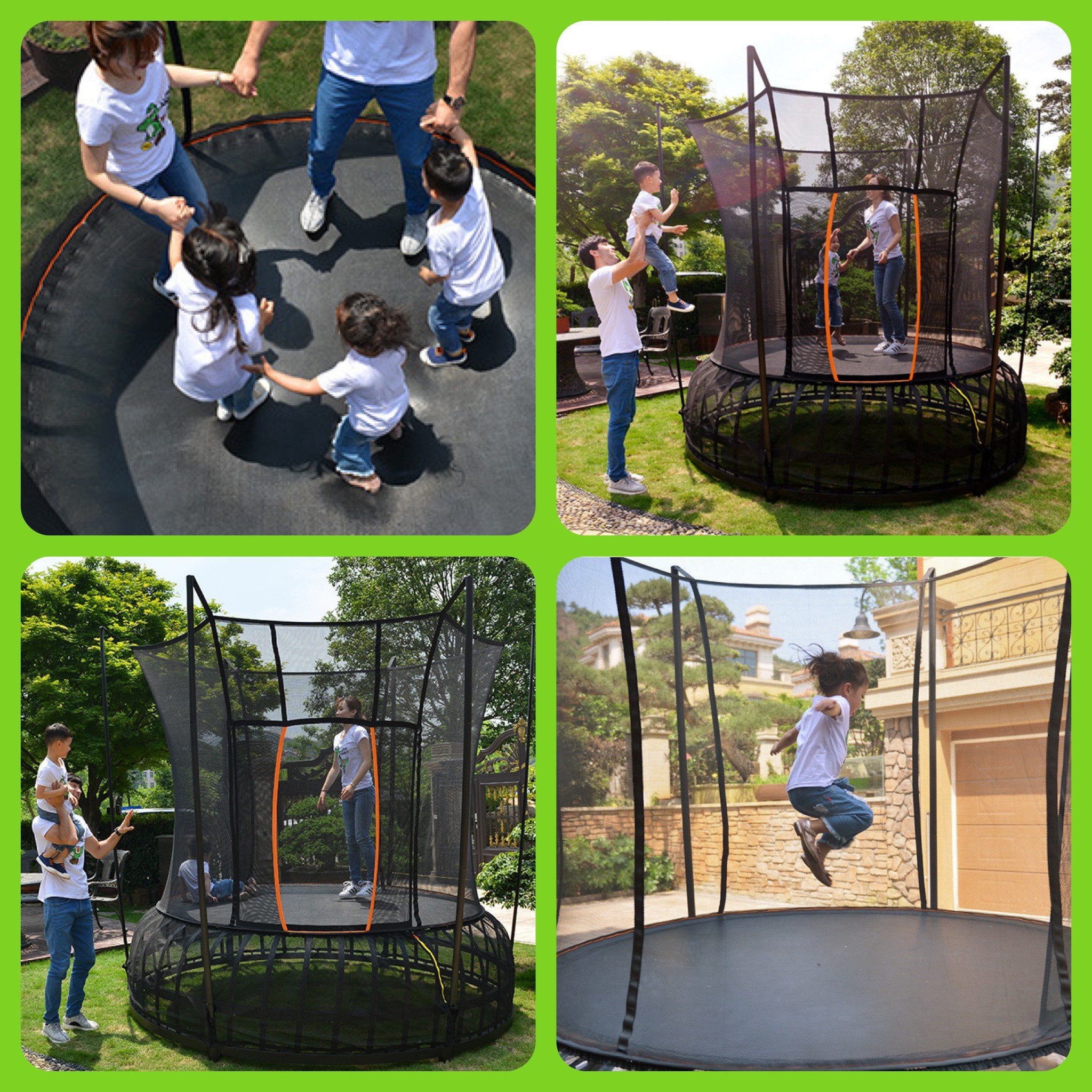 CHina Supplier Small Outdoor Round Trampoline with Enclosure Samll Bungee Trampoline With Safety Net