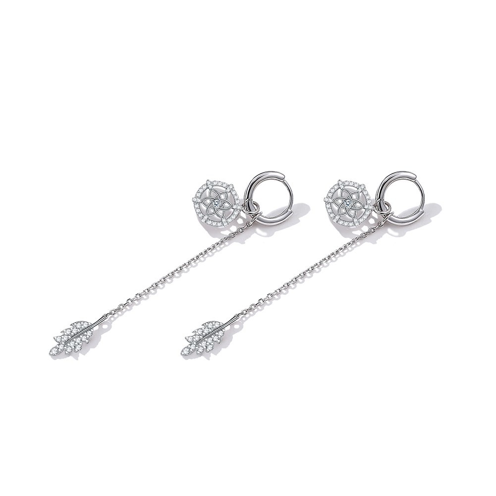 0.26ft 1.2g Sterling Silver Jewelry Earrings 3A CZ Crystal Ball Earrings SGS