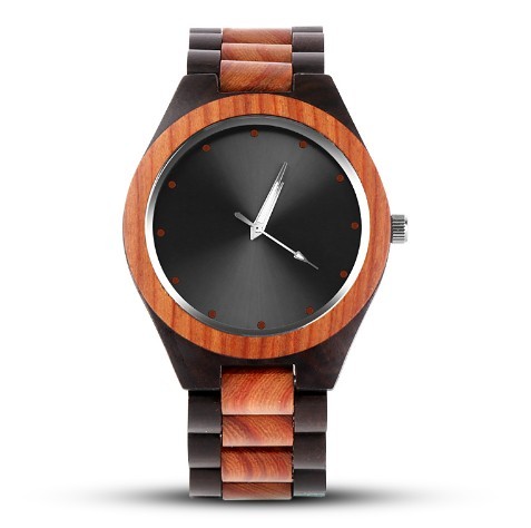 Personalized Genuine Leather Wooden Quartz Watch Winder Wood With Engraved Logo