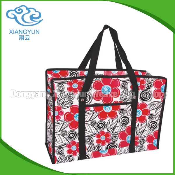 50cm Large PP Woven Shopping Bag Coating Pp Woven Bag With Long Handle