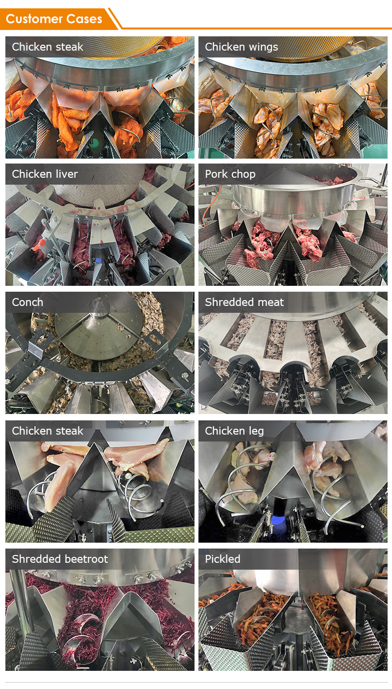 Automatic Dried Vegetables Weighing Digital Scales Multihead 14 Heads Dried Fruits Combination Weigher