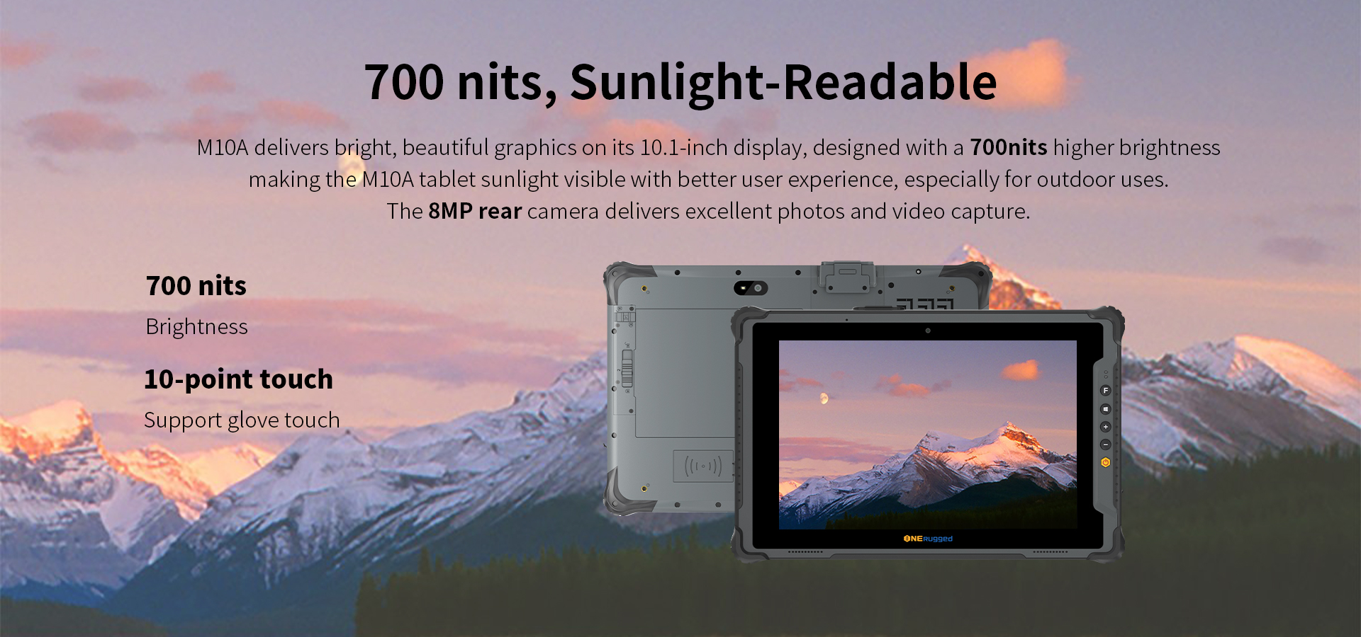 ONERugged M10A 10In Win Rugged Tablets Shockproof GPS NFC Intel I5/I7 RS232
