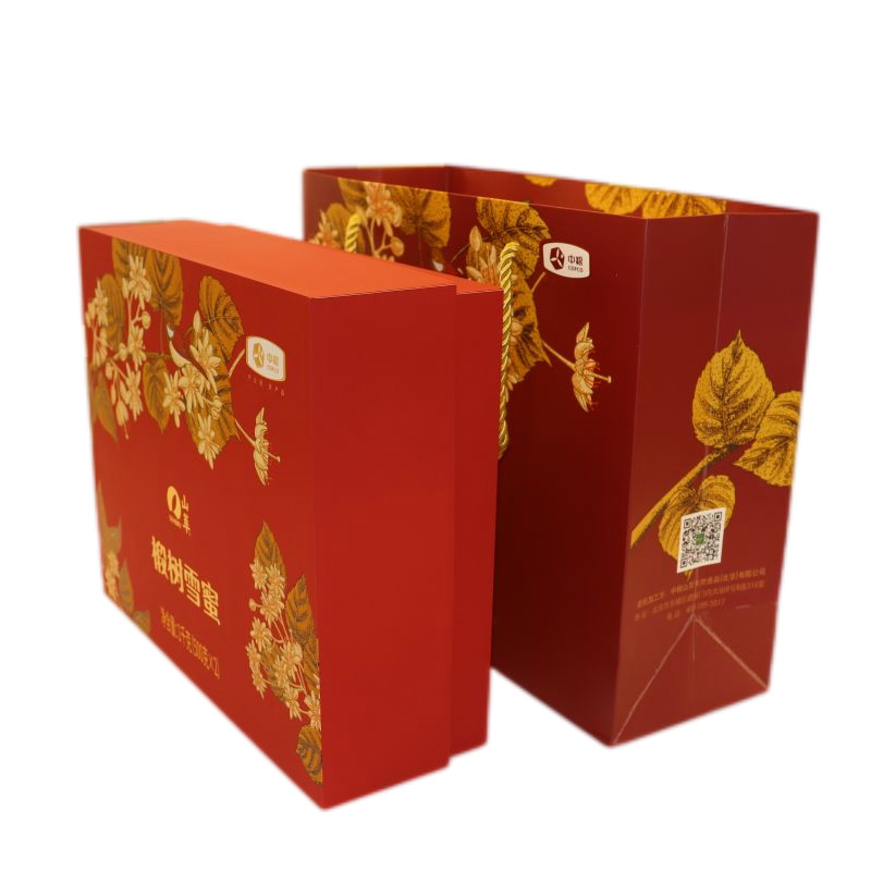 Red Honey Jar Box Packaging , Cardboard EPE Foam Box C1S CCNB Material
