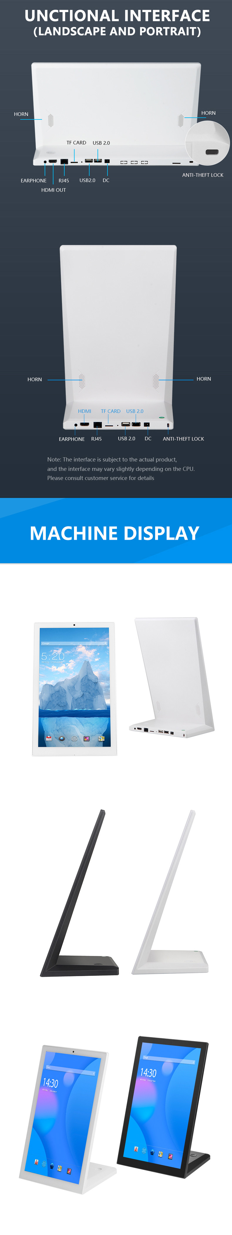 14-Inch RK3566 L-Shaped Touch Screen Tablet PC With Android 11, WiFi, POE, And LED Light Bar