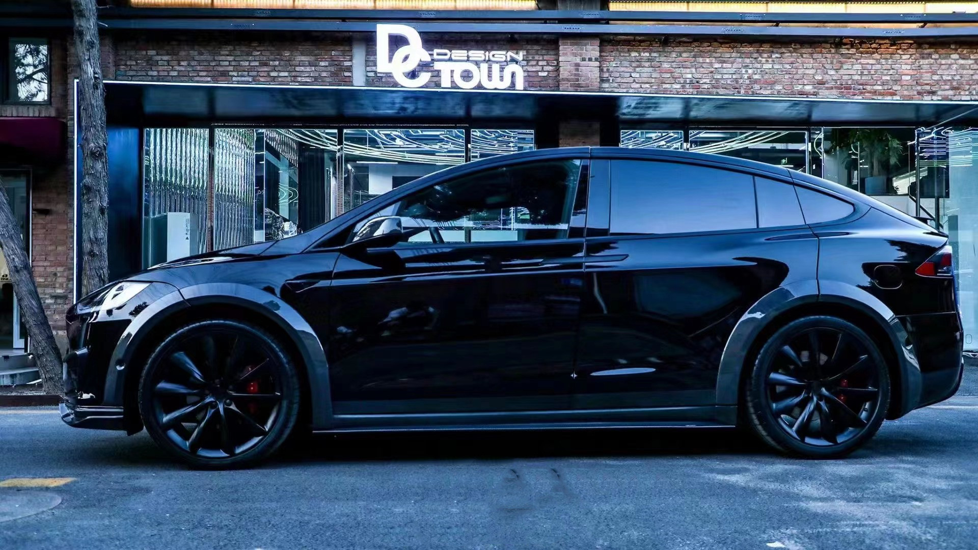 CMST Tesla Model X Body Kit Dark Green Tesla Widebody Kit 2023 Front Lip Diffuser
