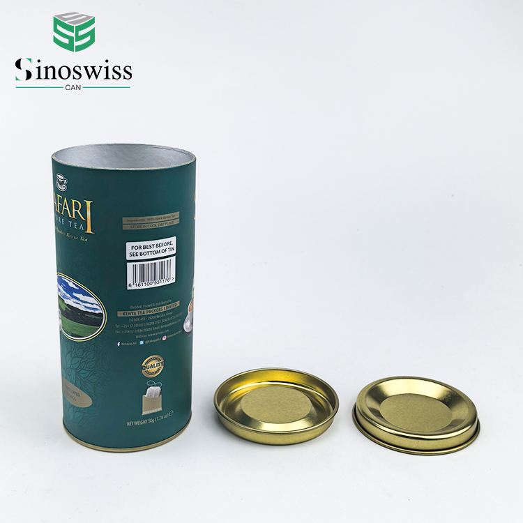 Matte Cardboard Cylinder Box Aluminum Foil Kraft Paper Cans for Coffee Packaging