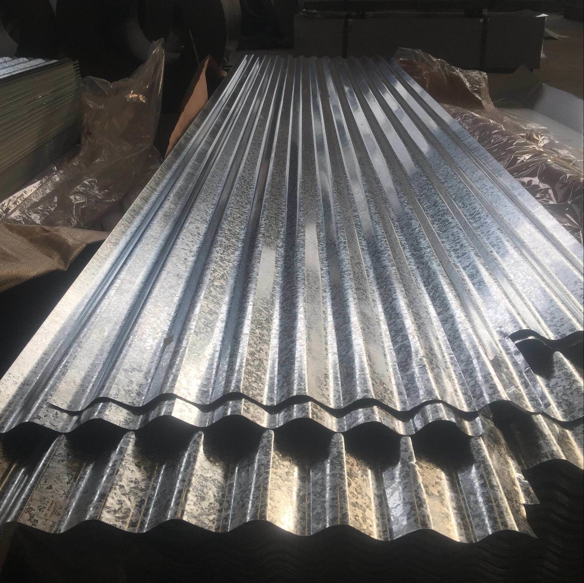 GI Metal Tile Corrugated Roof Panel Z120g Galvanized Sheet Regular Spangle Structural Steel SS550GD SGC570 Full Hard