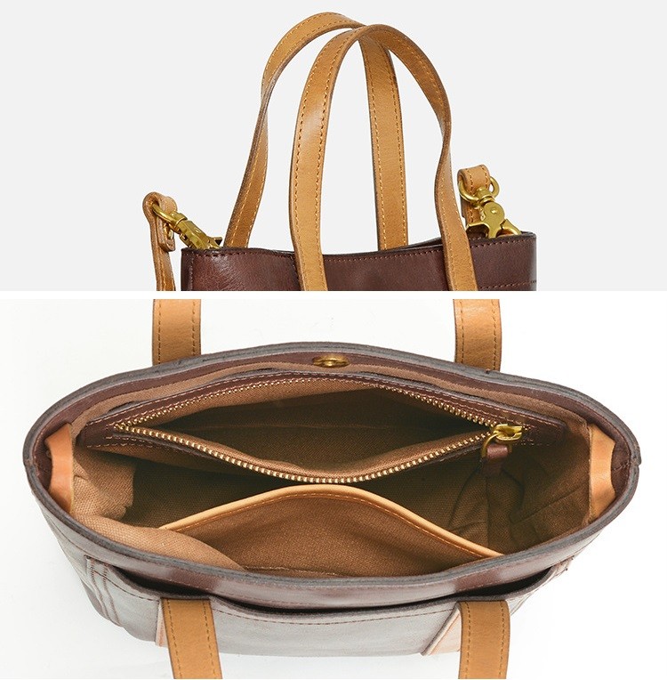 Handmade Vegetable Tanned Cowhide Full Grain Leather Handbags