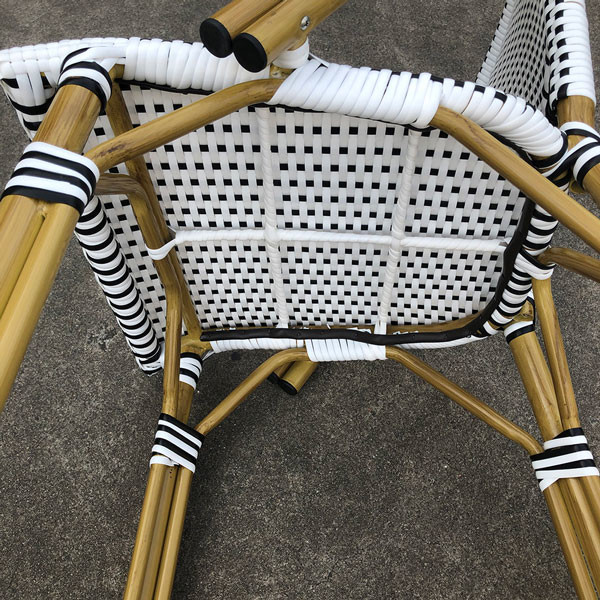 Cafe Bistro Bar Stool White Rattan Counter Height Chairs Outdoor Restaurant