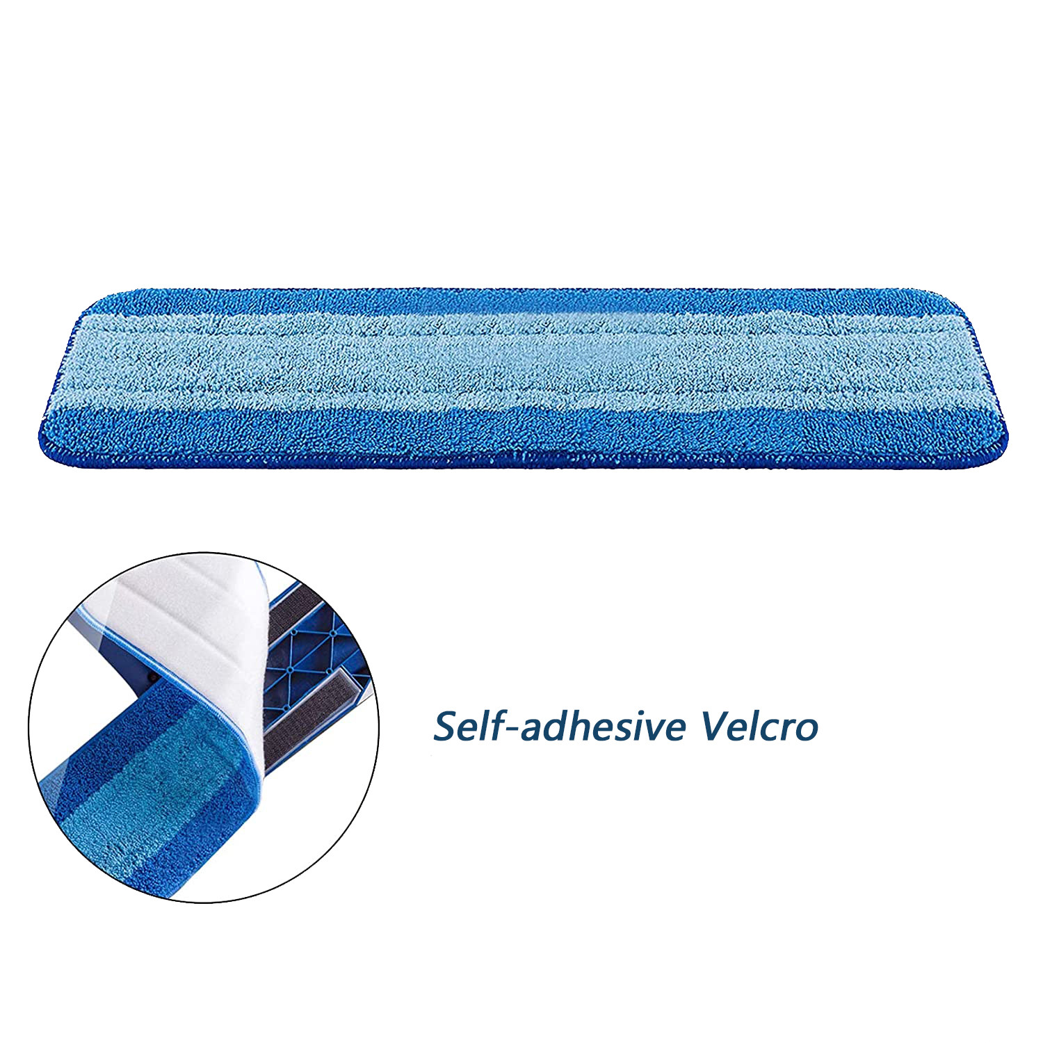 18" Blue Microfiber Sponge Inner Household Wet Mop Pad