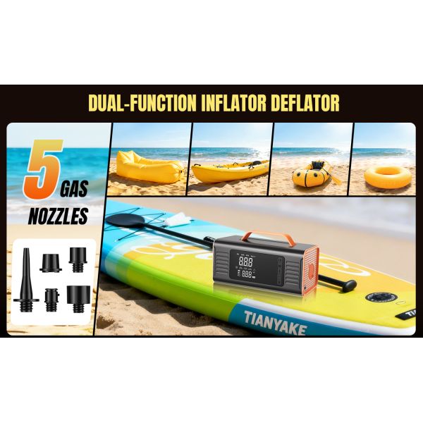 12V Car Battery Jump Box Air Tire Compressor 9-in-1 Portable 150PSI air Pump 800A Jump Starter Power Pack Vacuum Cleaner