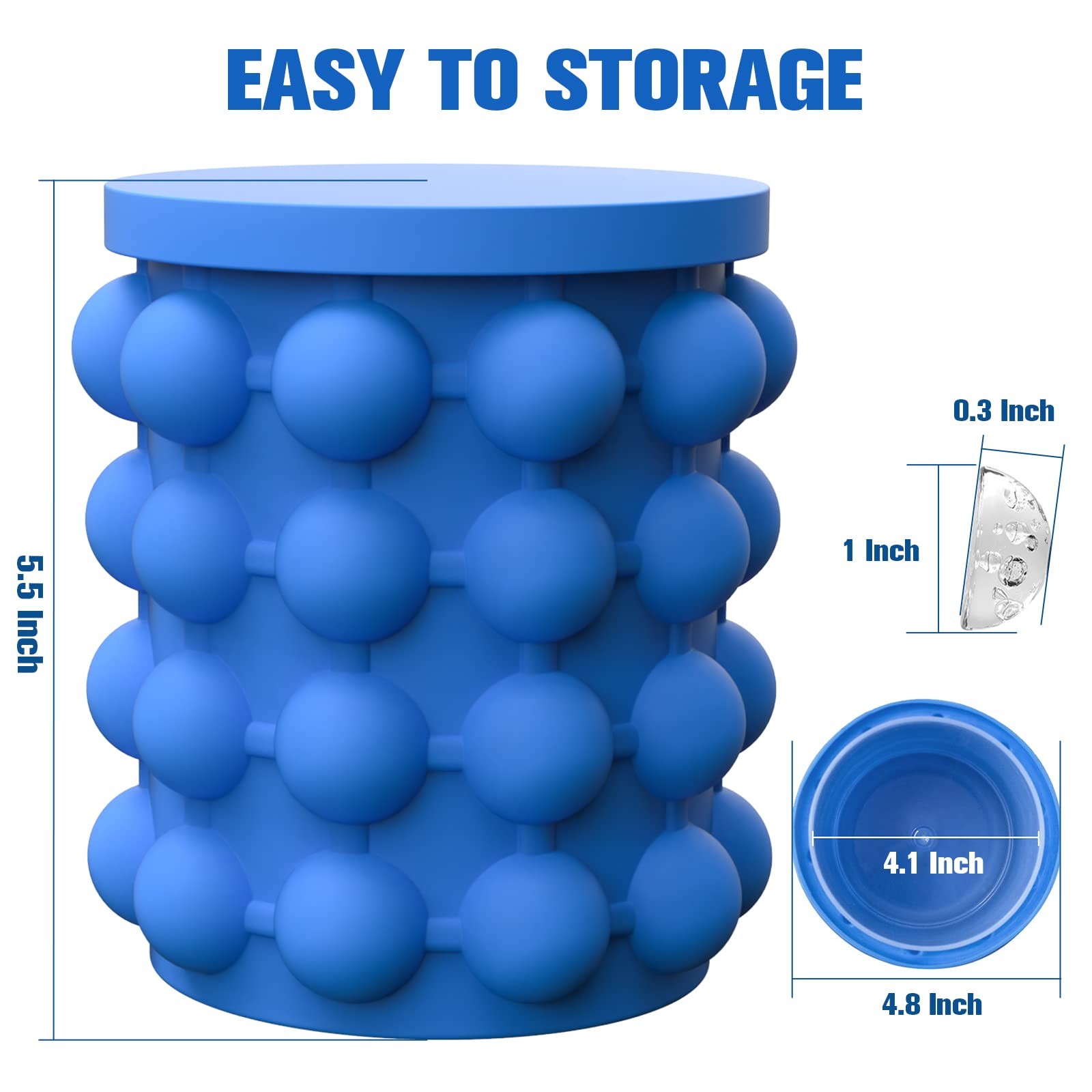 Silicone Ice Bucket Ice Cup With Lid Easy Releaser Ice Cube Mold Ice Trays Ice Cube Maker For Cocktail Whiskey Beverages