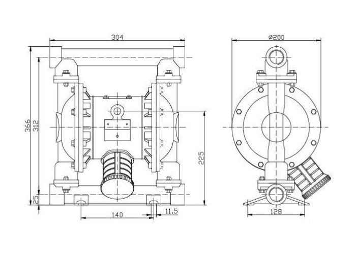 Stainless steel Pneumatic Diaphragm Pumps air-operated for oil & gas transfer