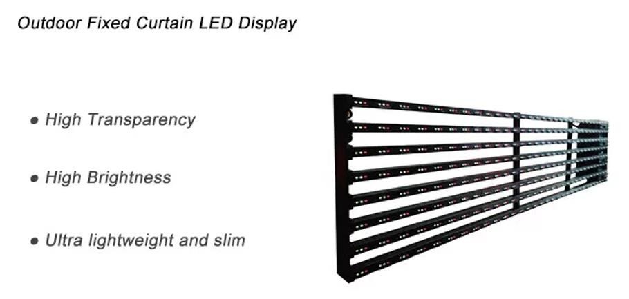 High Transparency P15.625 Outdoor Led Curtain Display For Media Facade Advertising