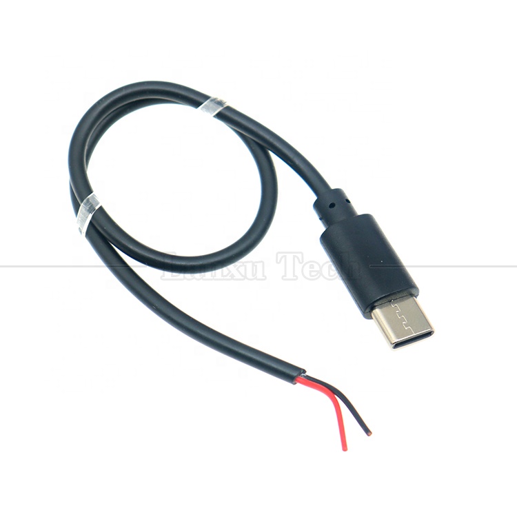 OEM Data Charging USB Type C Male Female to Stripped Open Wire End Pigtail Cable