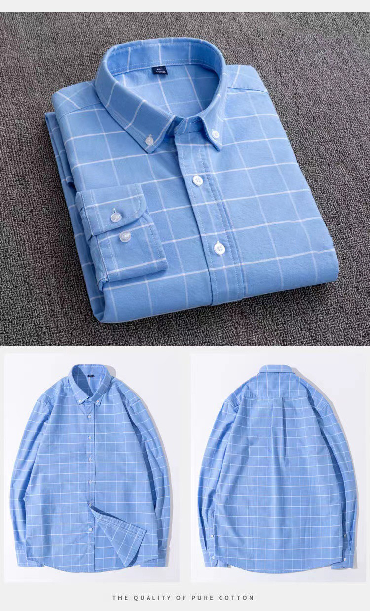 Embroidery Business Vintage Oxford 100% Cotton Working Silk Shirt Print Dress for Men