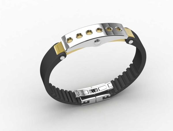 Top Quality Europe Fashion Stainless Steel Genuine Leather Silicone Bangle