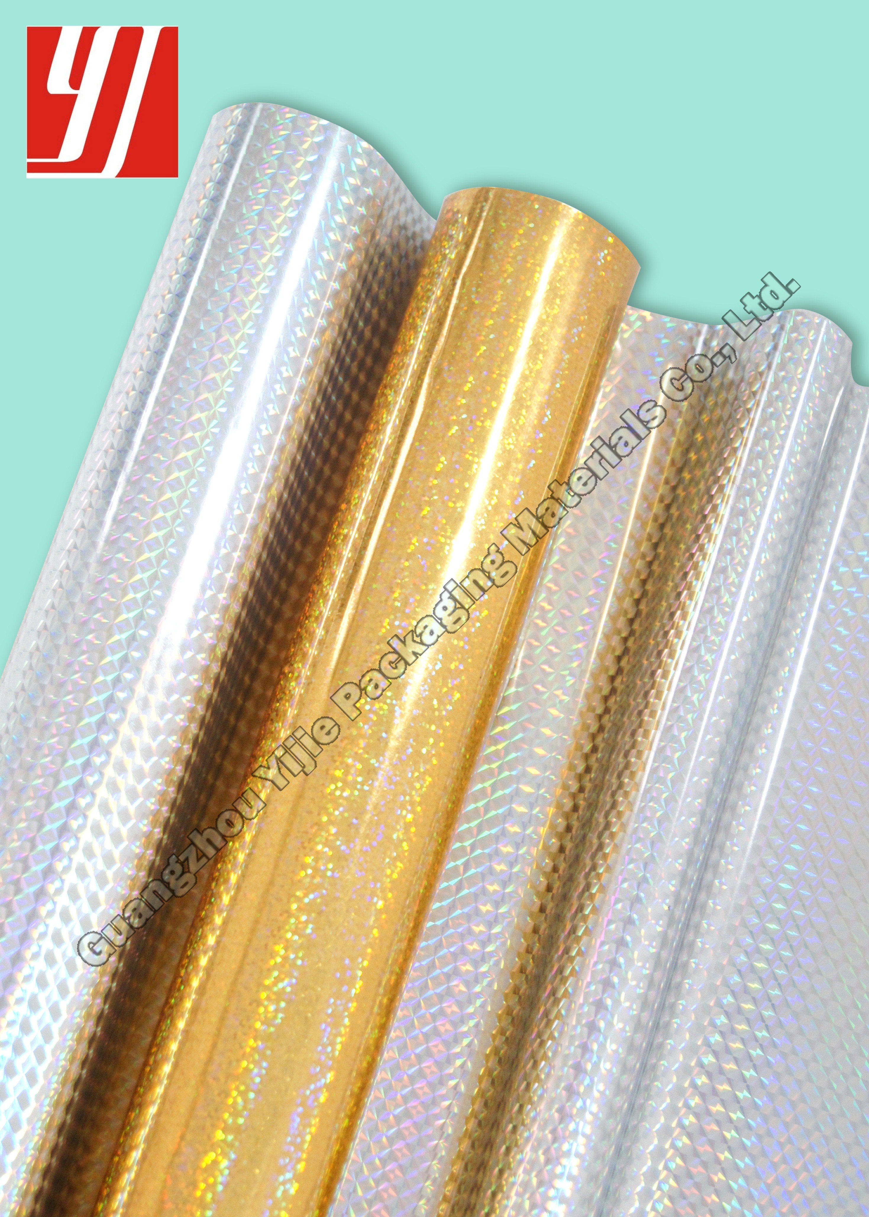 Laser Holographic Hot Stamping Foil For Patterns Seamless Metallized Film Packaging Metallic Yarn Spangle