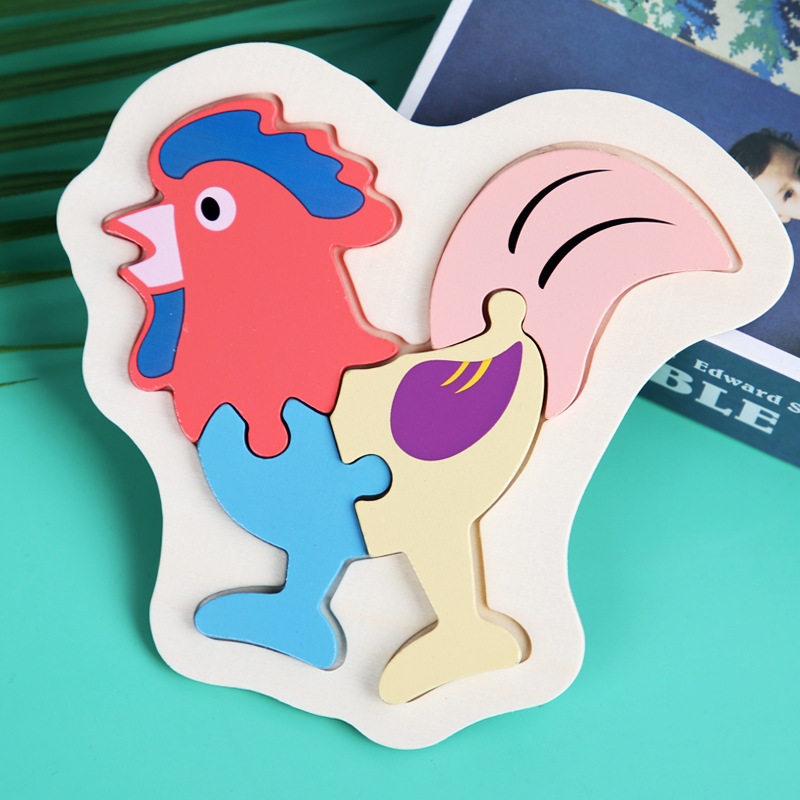 Macaron 3D Wooden Block Puzzle Toys Wooden Animal Blocks