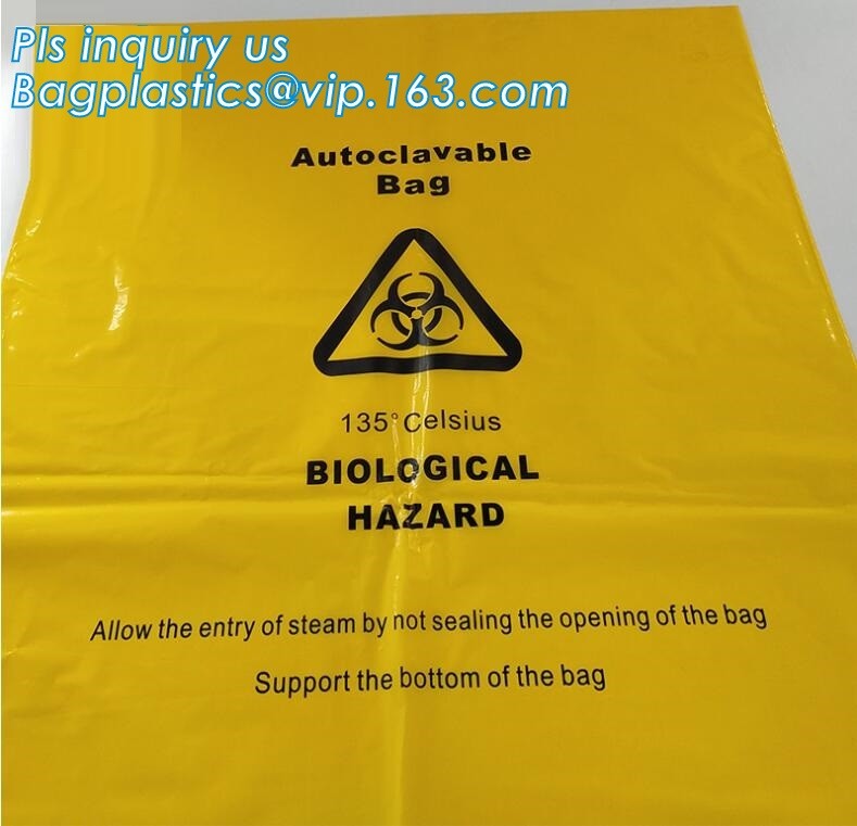8-10 Gallon Medical Waste Trash Bags Compostable Biohazard Waste Bags Infectious Waste Basure Infecciosa Bags, bagplasti