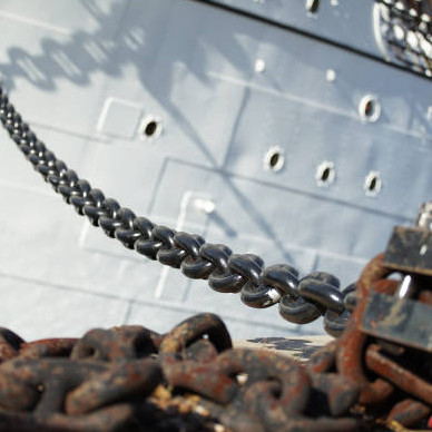50mm Ship Anchor Marine Chain High Strength Alloy Steel Spray Paint Stud Link