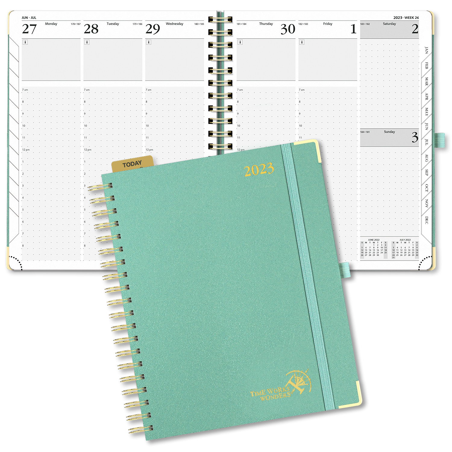 Custom 6.5x8.5 Inch Daily Weekly Schedule 2023 Monthly Yearly Planner Light Pink