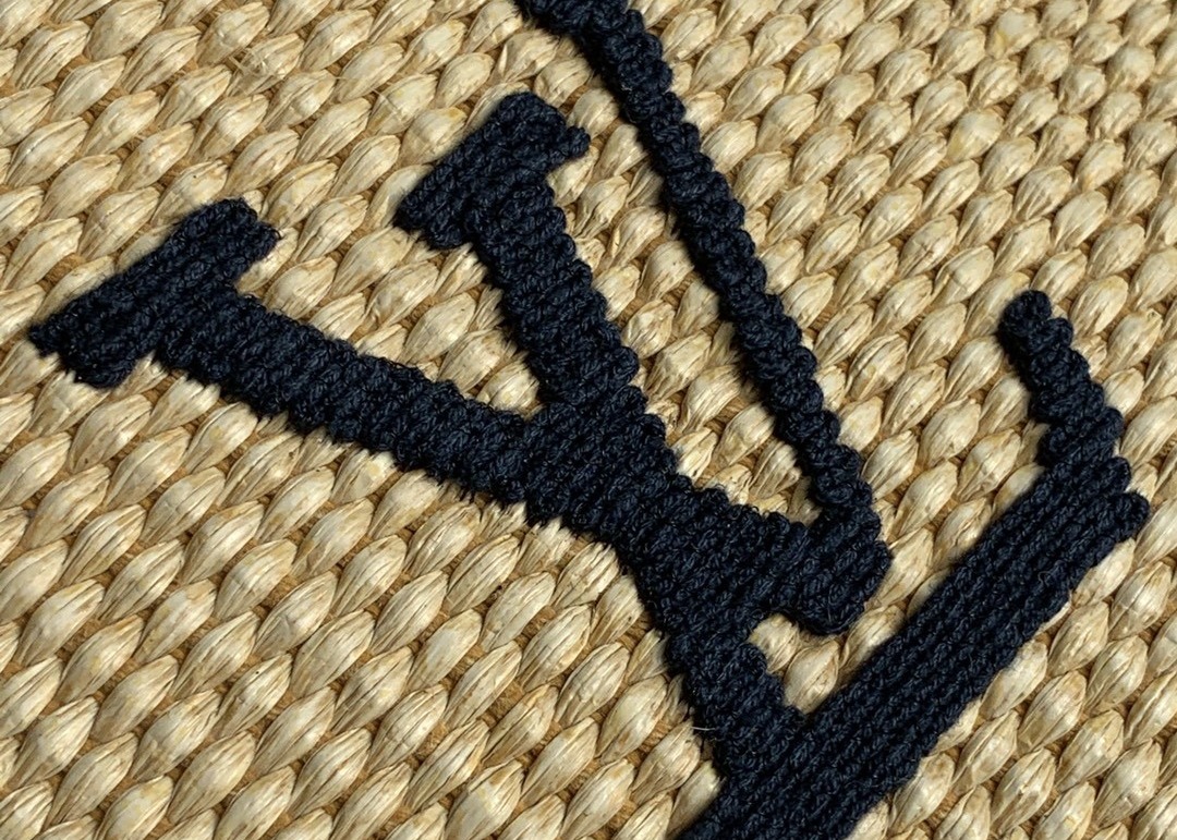 Raffia Waven Custom Embroidered Tote Bags 35cm Medium Tote Purse