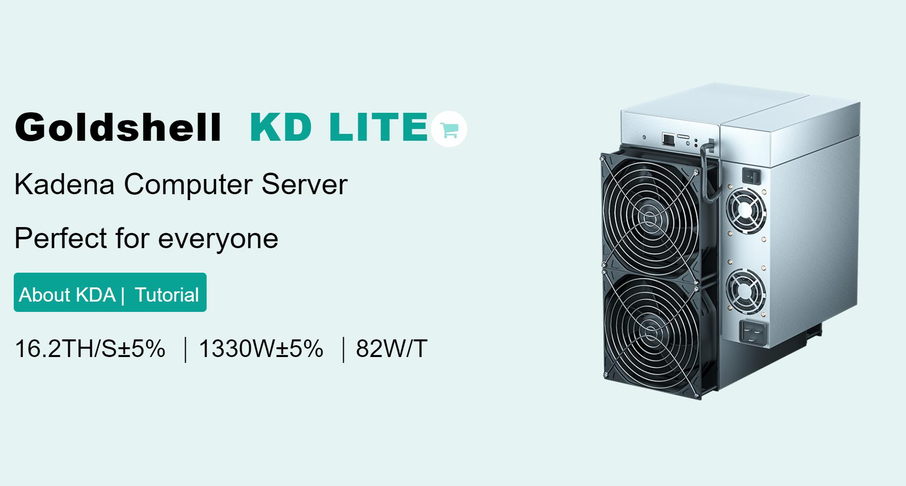 Goldshell KD LITE KDA Miner High Profile With PSU Asic Miner KD LITE