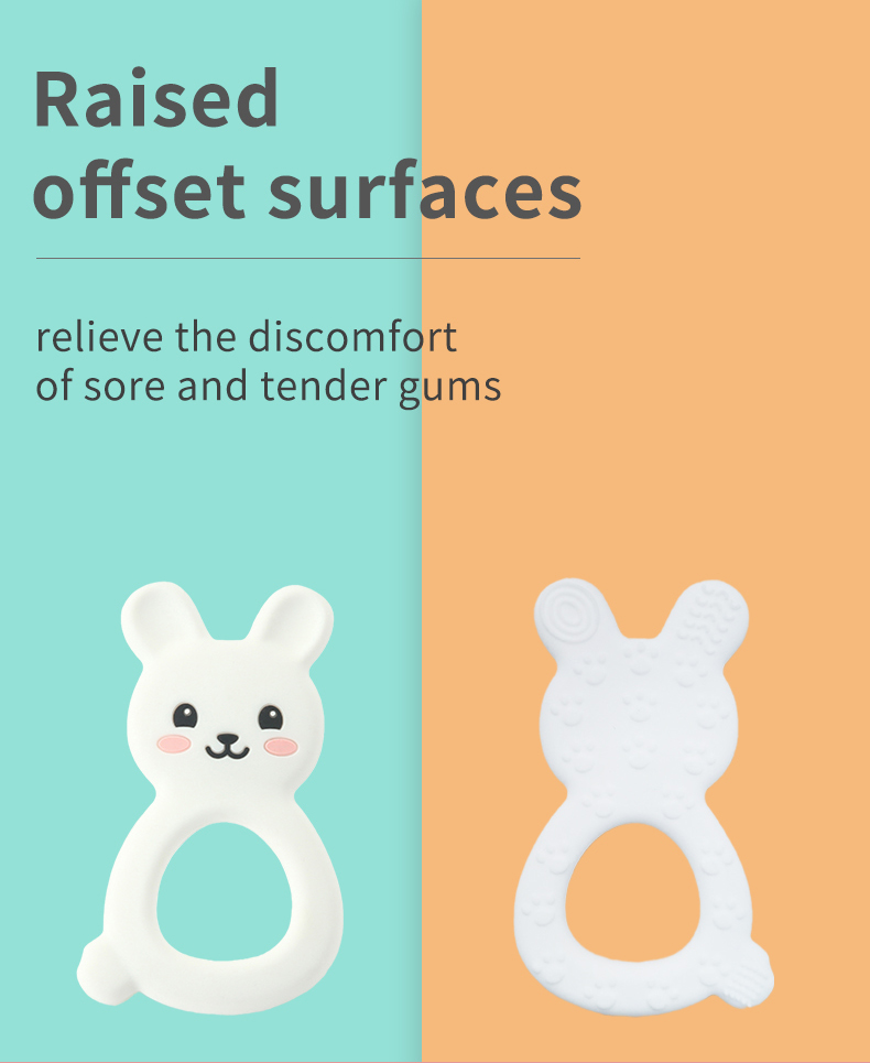 Animal Cat Kitten Silicone Baby Teether BPA Free For Toddler Teething