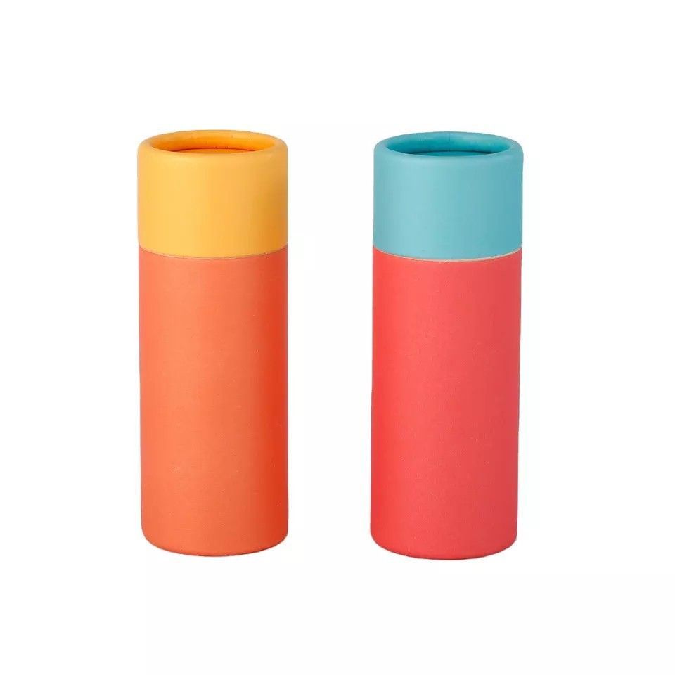 Cute Fancy Art Paper Round Tube Cylindrical Corrugated Paper Tea Coffee Nutrition Facial Creams Paper Jar Tube