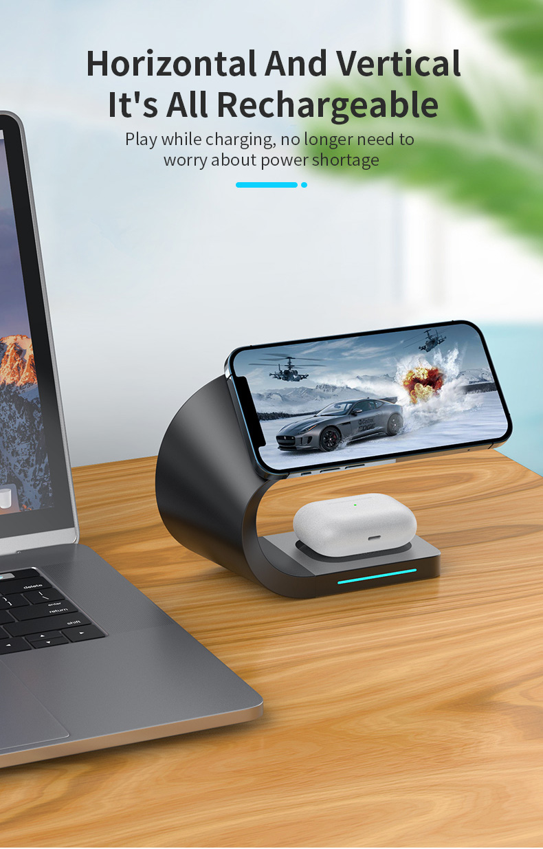 4 In 1 Magnetic Absorption Wireless Charger with 15W Fast Charging and Logo Service