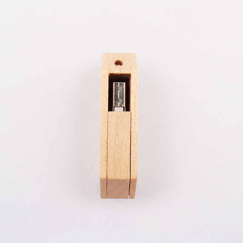 180 Degree Twist Wooden USB Flash Drive 2.0 And USB 3.0 50-100MB/S Embossing Logo