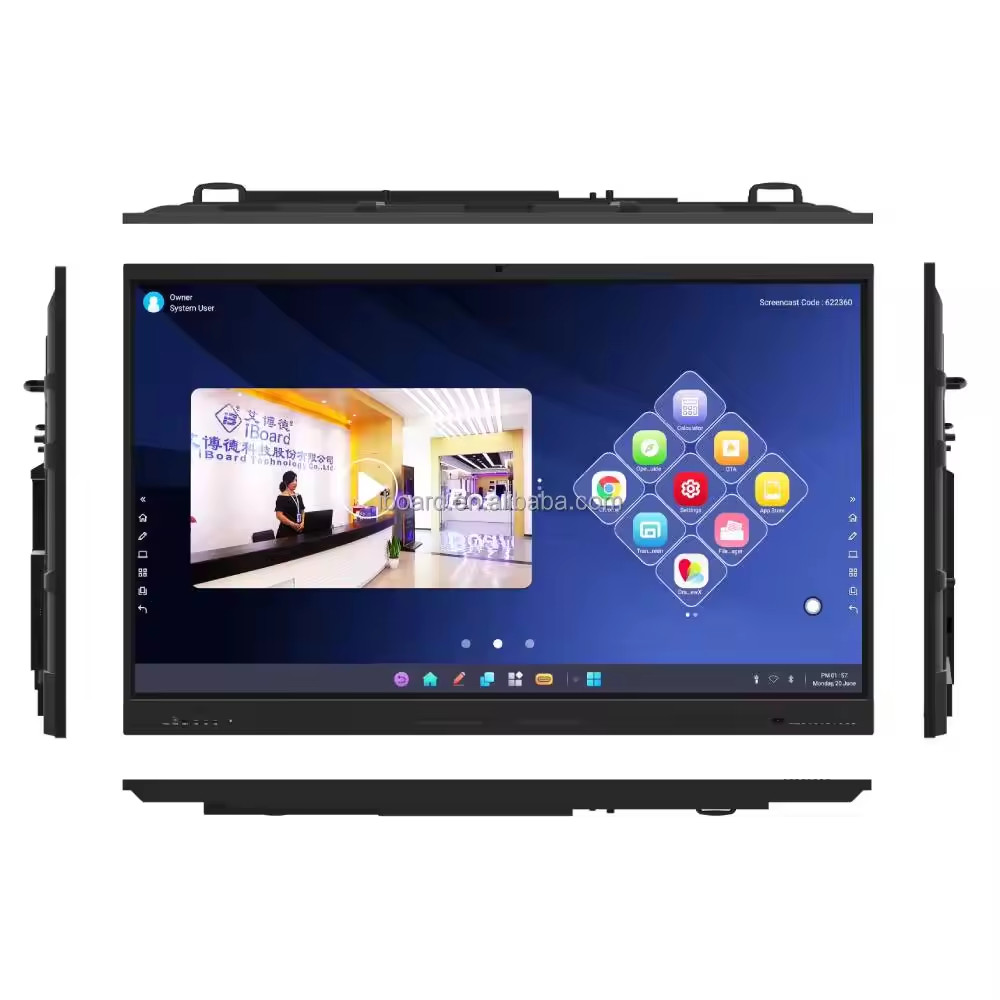 Newer Version Android System Interactive Flat Panel With High Contrast 1200:1 And Cursor Speed 100 Dot/S 20 Touch Point supported with screen share