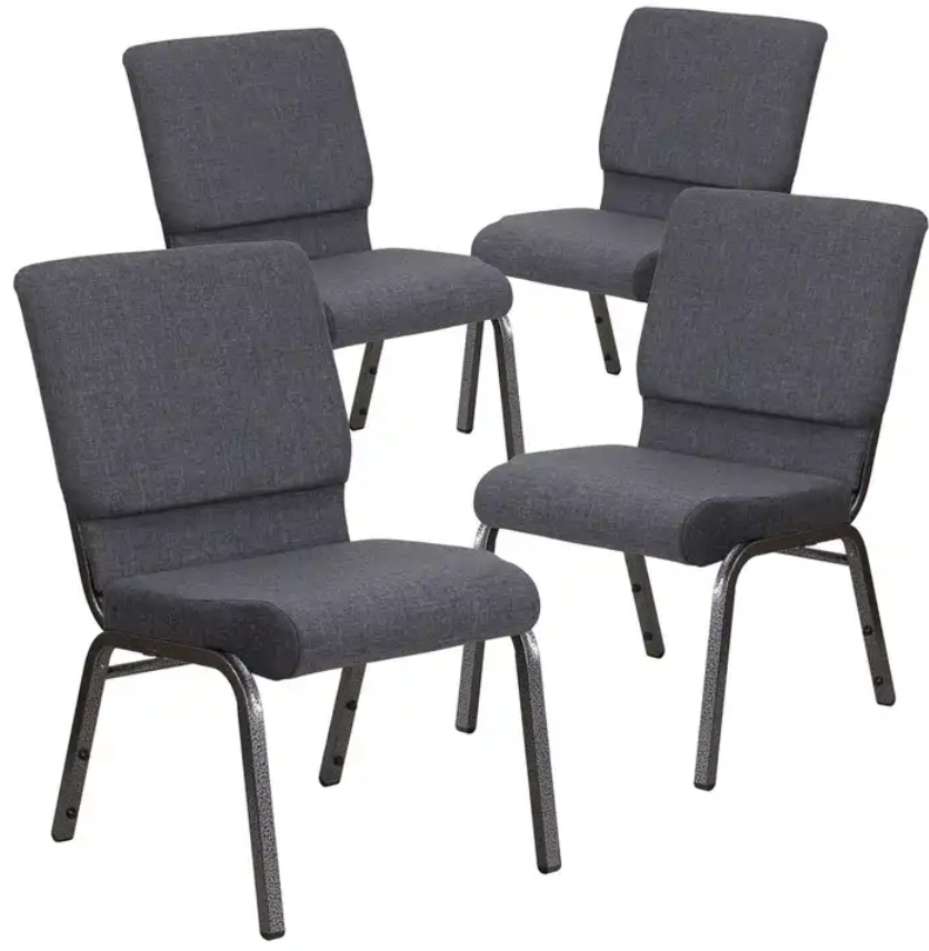 Stackable Padded Church Chairs Grey Auditorium Seating Chairs For School