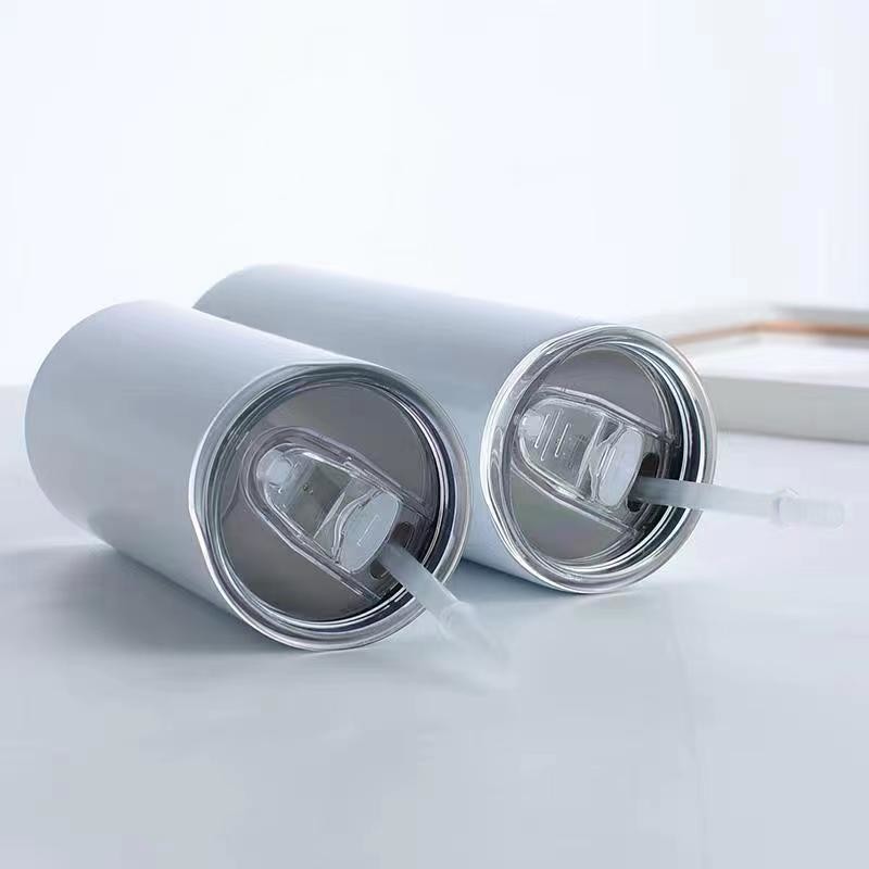 Sublimation Tumblers Bulk 20 OZ Straight Skinny Stainless Steel Double Wall Insulated Sublimation Water Bottles Blank With Lid