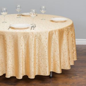 Jacquard Custom Table Covers Round Linen Tablecloths For Indoor