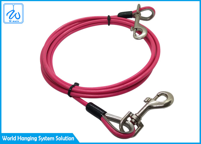 PVC Coated Cable Pet Leash Dog Tie Out Stake And Tie Out Cable For Dogs Up To 90 Lbs