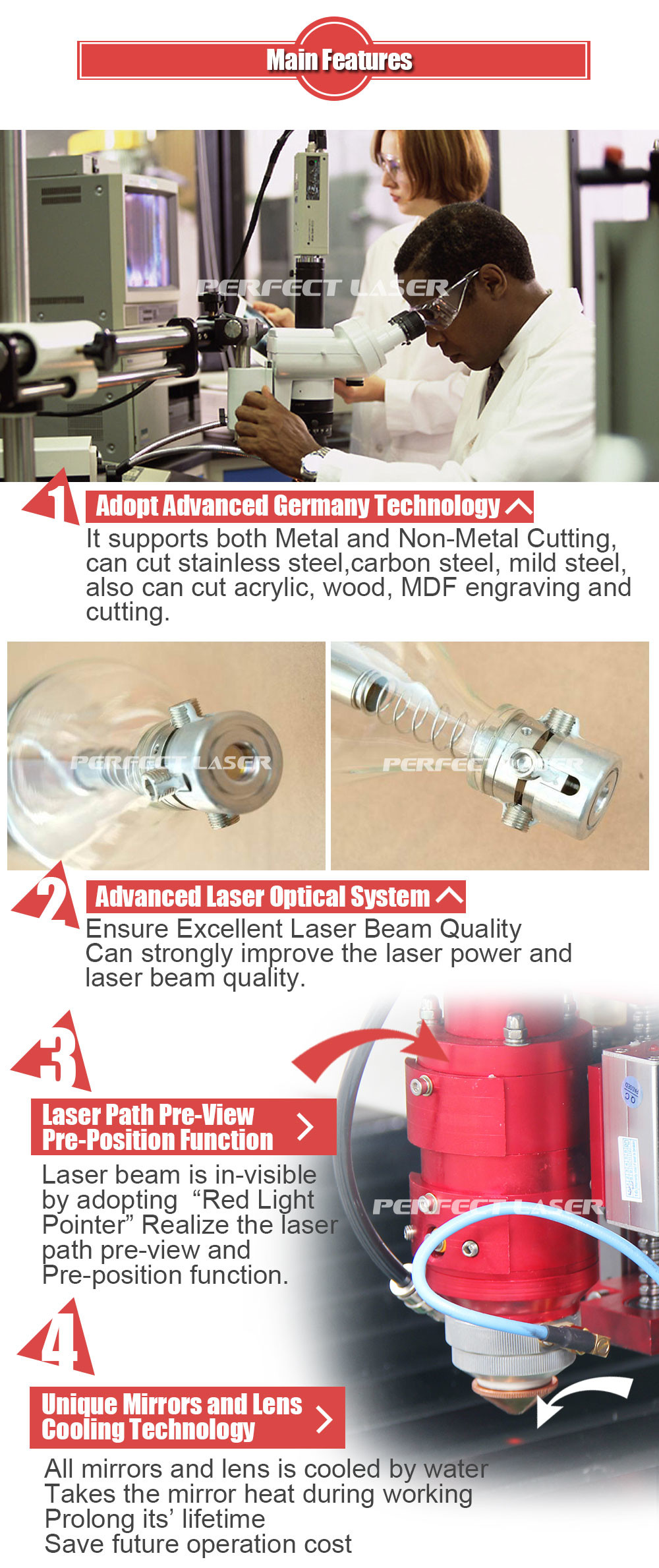 160w/180w/220w/260w/300w Multi - Purpose Mixed CO2 Laser Cutting Machine for Metal and Non-Metal Material​
