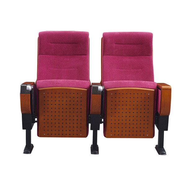 Steel Armrest Cloth Theater Seating / MDF Tablet Church Auditorium Seating