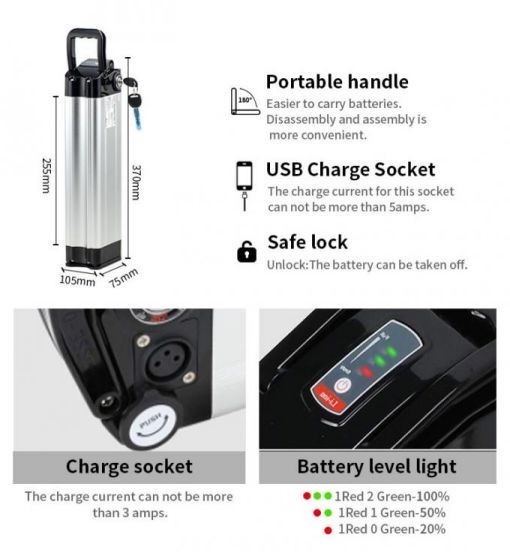 Explosionproof Grade A13S5P 48V/52V 17AH Redar Lithium Electric Bike Battery Built in BMS For Electric Scooter