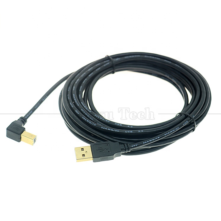 Right Left Up Down Angle 90 Degree Angle USB A to USB B Cable for Printer Scanner